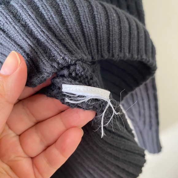 J. Crew Black Open Knit Sweater Pointelle Crochet Crewneck Pullover Top XXS - Picture 8 of 8